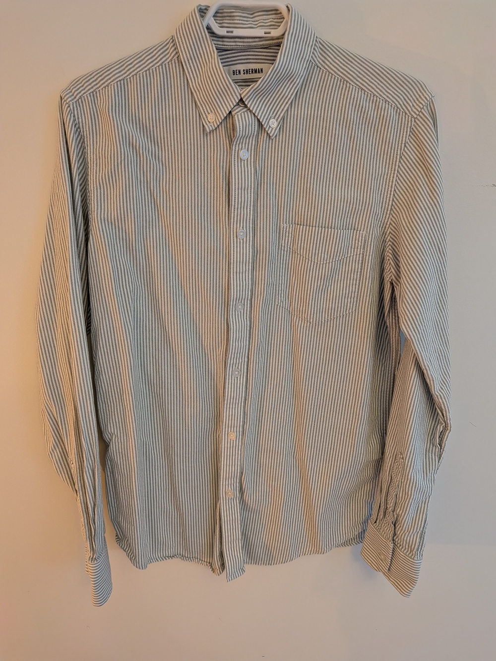 Ben Sherman Blue and White Pinstripe Button-Down Shirt